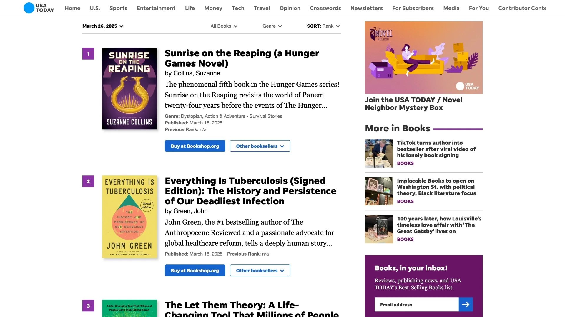 USA TODAY Booklist